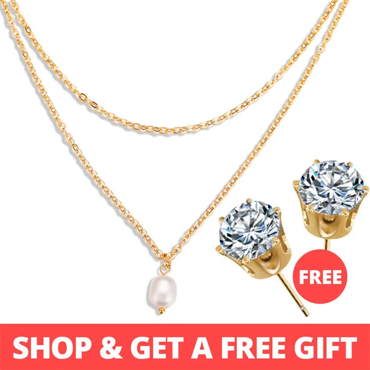 Купить 1 получить 1 подарок золотое серебряное многослойное ожерелье для женщин в виде ракушки колье и кулоны женские океанские модные ювелирные изделия - Окраска металла: CS050022