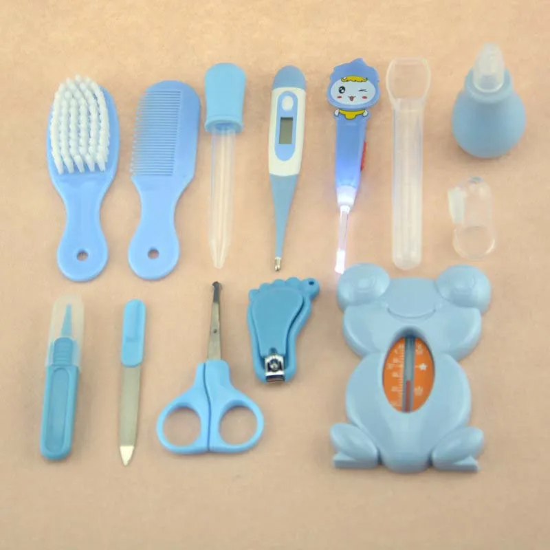 13 шт. подарочный набор для ухода за ребенком, термометр для новорожденных, кусачки для ногтей, триммер, пинцет, ножницы, набор для ухода за ногтями