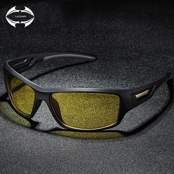 

VCKA New Night Vision Sunglasses Men Brand Designer Goggles Fashion Polarized Night Driving Enhanced Light anti-glare Glasses