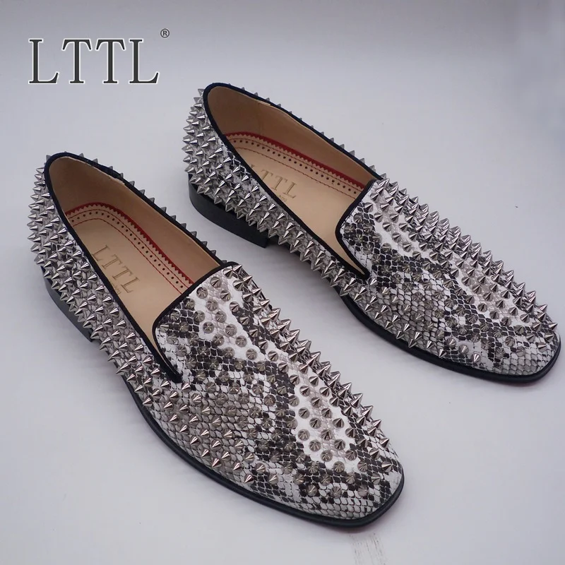 snakeskin slip on shoes