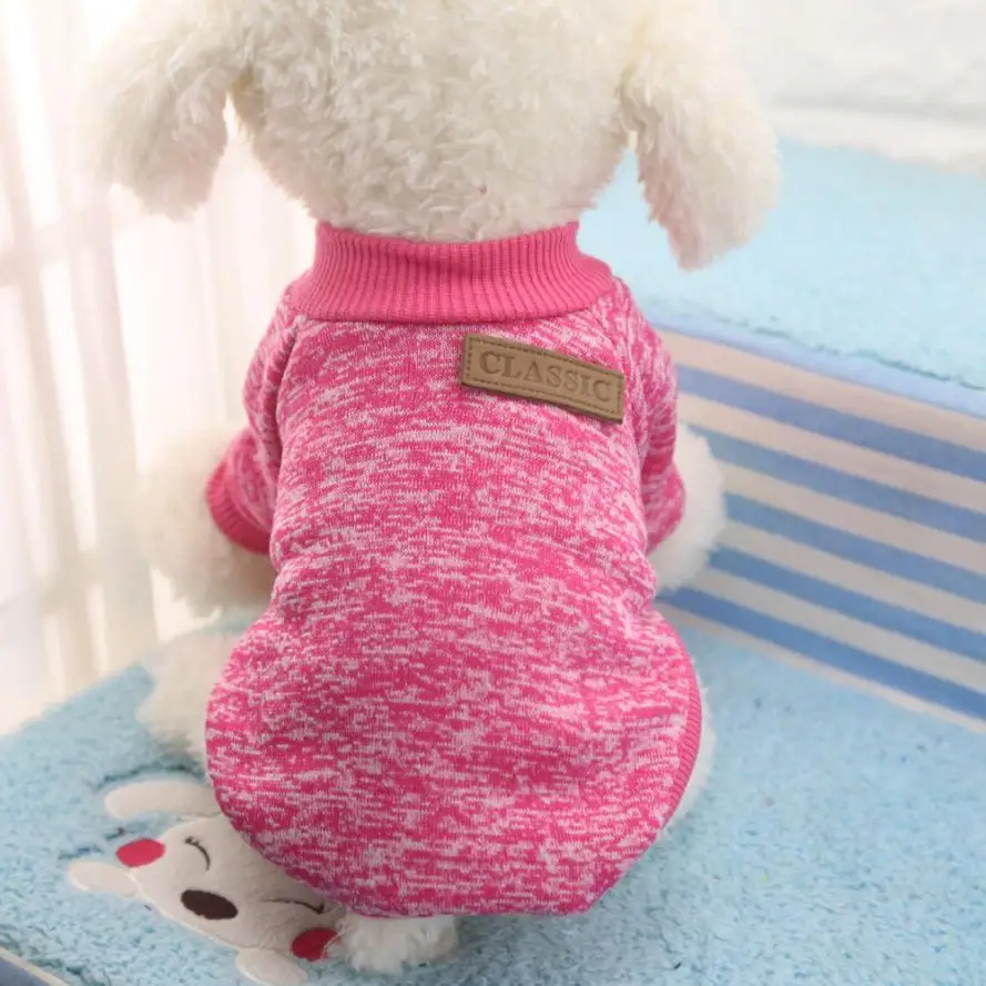 Горячая Распродажа, одежда для маленьких собак, зимнее теплое пальто, свитер для щенков, чихуахуа, дешевая одежда, Roupa Para Cachorro#15 - Цвет: Hot Pink
