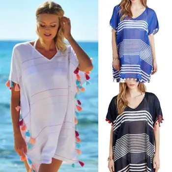 

Women Beachwear Swimwear Bikini Beachwear Cover Up Tassel Ladies Summer Dress