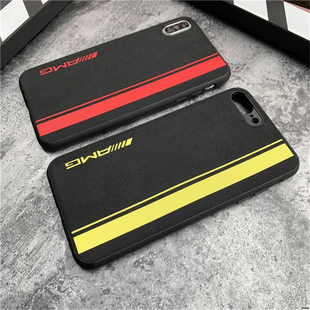 Limited Track Motorsport Embroidery BMW Car Logo Cover Case For iPhone 6 6S 7 8 plus X XR XS MAX Luxury Leather AMG Telefon Case