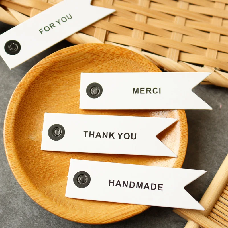 100pcs Handmade Tags Kraft Paper Printed Thank You/handmade Label