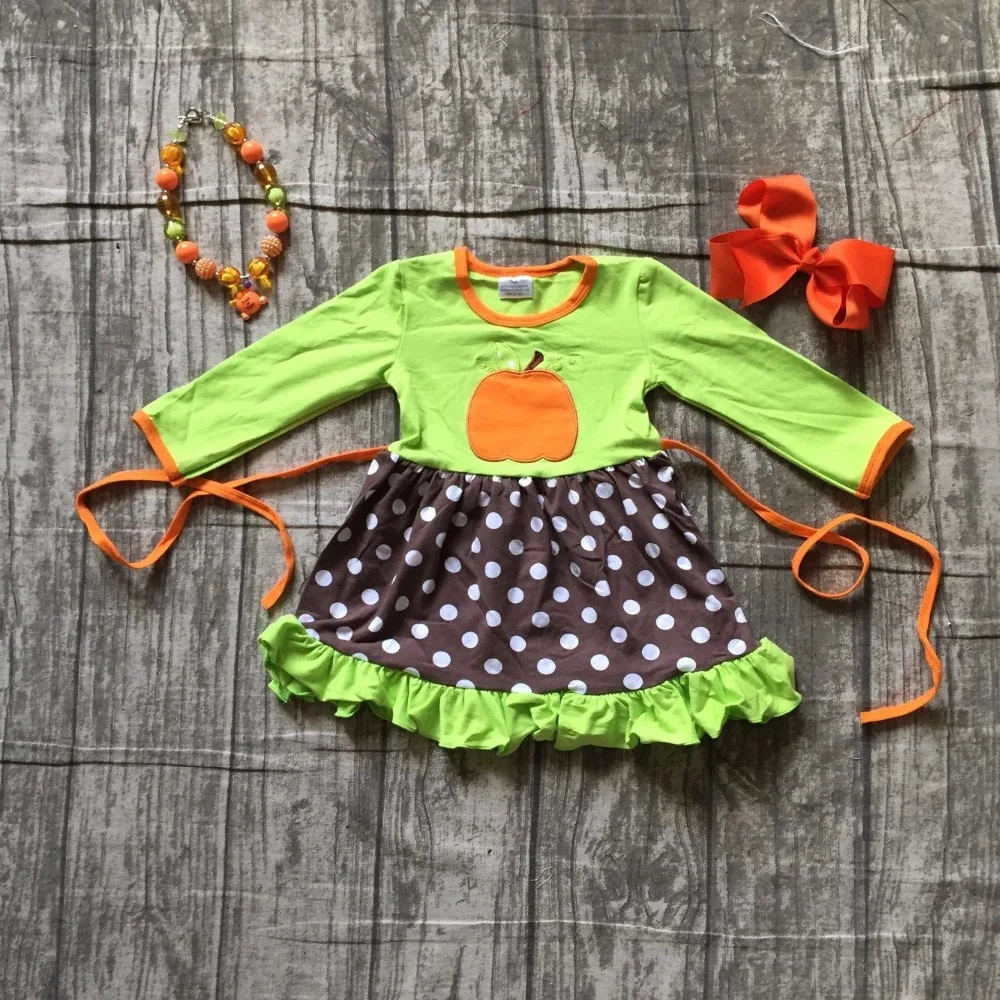 baby girls halloween dress baby kids Fall pumpkin dress children
