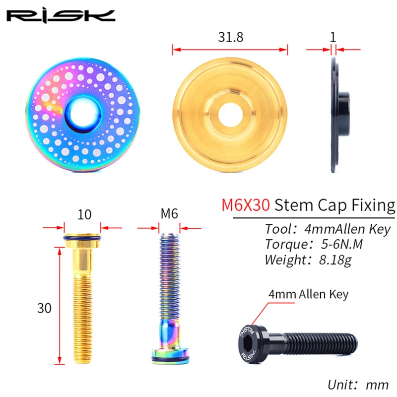 Велосипедная гарнитура из титанового сплава+ M6* 30 мм, велосипедная гарнитура, болт, гарнитура, винт для MTB BMX, фиксированная передача/Складная велосипедная верхняя крышка