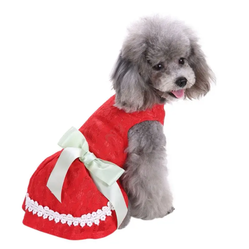 

Cat Puppy Summer Party Dress Summer Clothing Party Costume Pet Dog Tutu Dress Lace Bow Striped Skirt Tutu Dresses Z