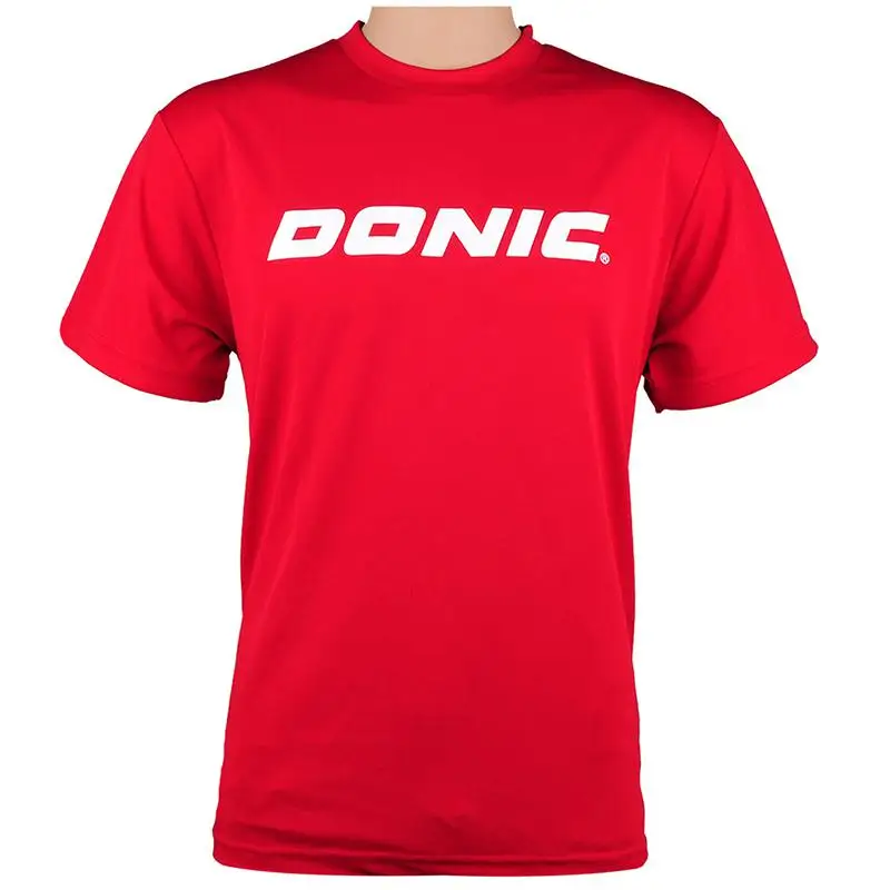 Новое поступление, одежда для настольного тенниса, спортивная одежда, быстросохнущая Мужская футболка для пинг-понга с коротким рукавом, спортивные майки для бадминтона - Цвет: donic83703