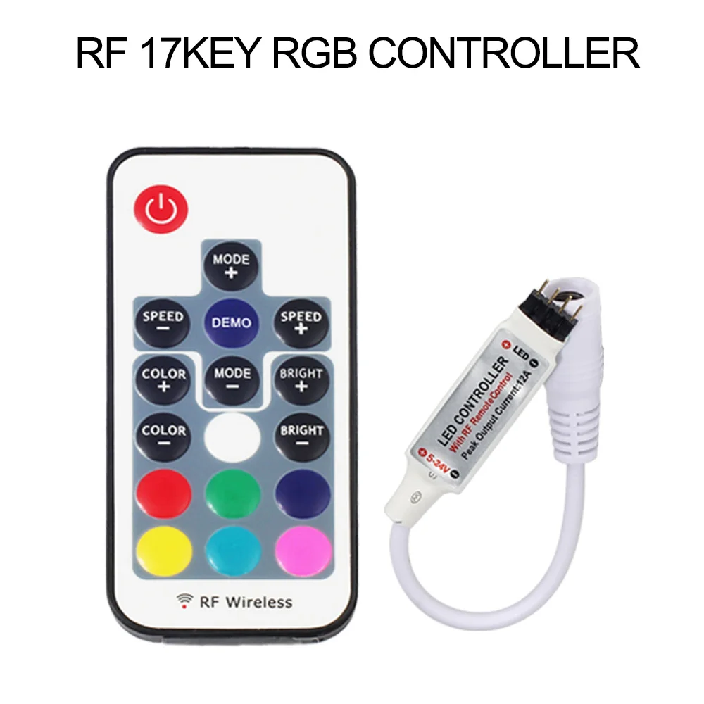 Светодиодный мини-контроллер RGB RGBW 12 В постоянного тока, 24 кнопки, 44 кнопки, 40 клавиш, ИК/17 клавиш, Радиочастотный пульт дистанционного управления, светодиодный светильник 3528, 5050 RGB RGBW, RGBWW