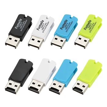 

Wholesale 4 colors Mini USB2.0 Micro usb OTG Card Reader For TF SD Memery card for PC Android mobile phone Computer notebook