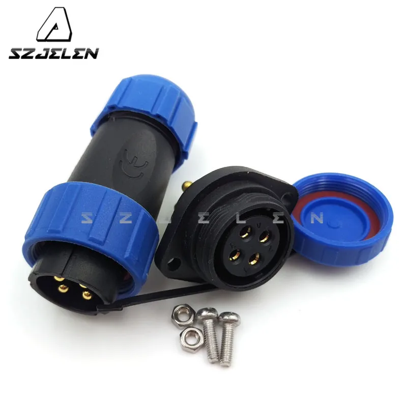 

SP2110/SY2113, IP68 industrial power connector waterproof 4 pin cable connector, waterproof connector plug socket 30A