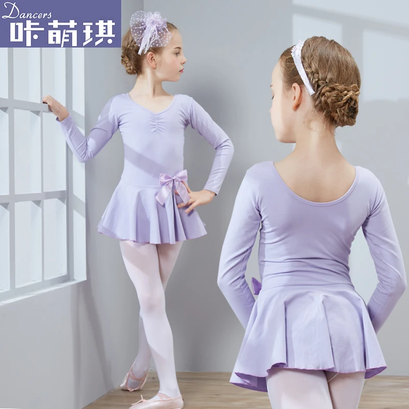 

Combed Cotton Ballet Dress Tutu Ballet for Girls Kids Children Long Sleeves Tulle Dance High Quality