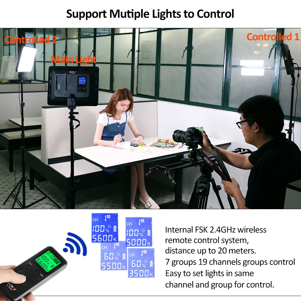 Набор для фотостудии 3 шт. Viltrox VL-200T беспроводной пульт дистанционного двухцветный светодиодный студийный свет для видео Лампа w/светильник+ Сумка для DSLR фото