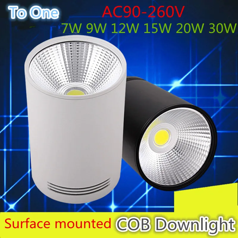 CE ROHS супер яркий Точечный светильник 5 Вт 7W9W12W15W20W 120LM/W Dimmable110V 240V Поверхностный