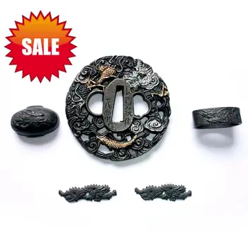 

Japanese Samurai Sword Fitting katana Tsuba Alloy Dragon Sword Accessories