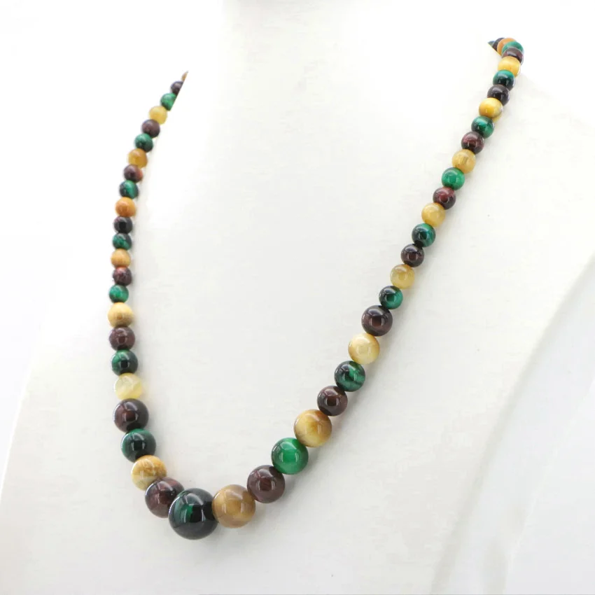7 Natural Red yellow green tiger stone necklace Jasper (7)