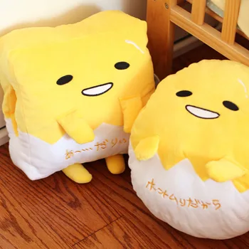 

Kawaii Gudetama Lazy Egg Plush Pillow Hand Warmer Staffed Egg Jun Egg yolk brother Toy Doll Cute Soft Pillow blanket Cushion