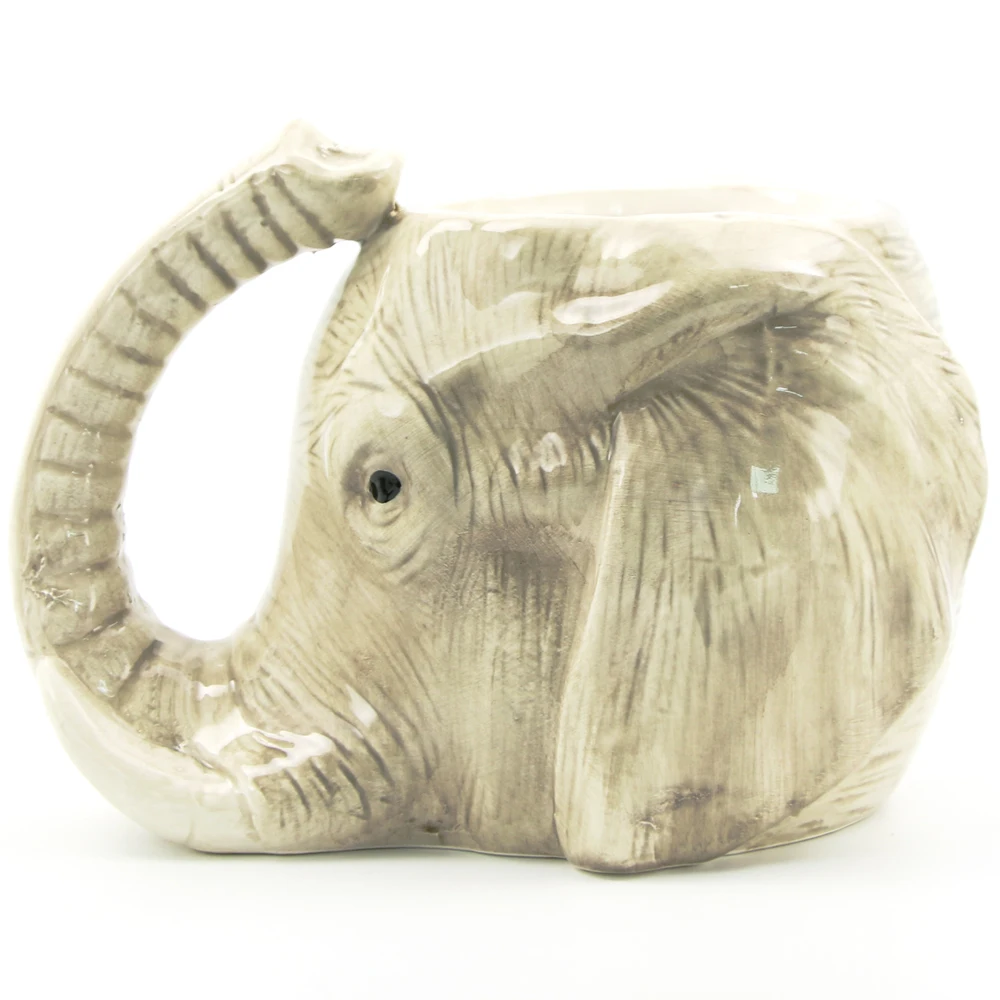 

1Piece 3D Elephant Mug With Head As Handle Ceramic Elephant Cup Wildlife Animal Coffee Mug Adorable Ele Office Mug