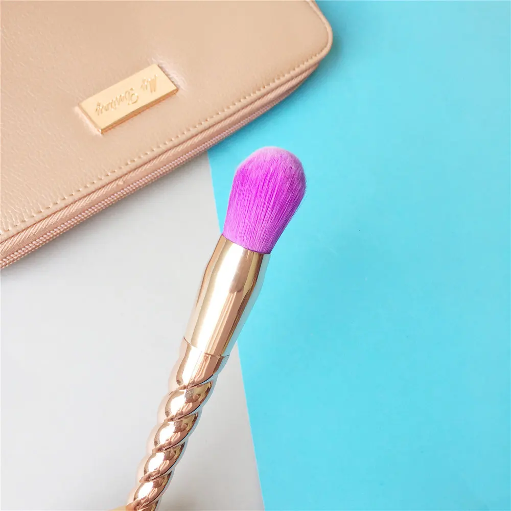 Escova com Bolsa de Couro Sintético de Alta o Meu Destino em Espiral-forma Unicórnio Conjunto Escova Qualidade Beleza Liquidificador Maquiagem Ferramenta 9-peças Kit 15 High Quality Beleza e saúde