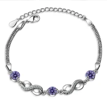 Todorova роскошный Кристальный браслет Бесконечность браслет для женщин ювелирные изделия любовь навсегда браслет Регулируемая цепочка Шарм Браслеты