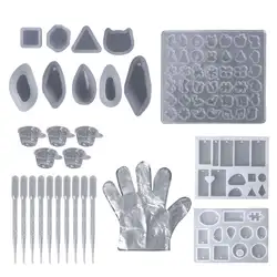 1 комплект Смола каучуковый комплект DIY ювелирных изделий инструменты, силиконовые формы одноразовые перчатки ложка уха кулон ожерелье