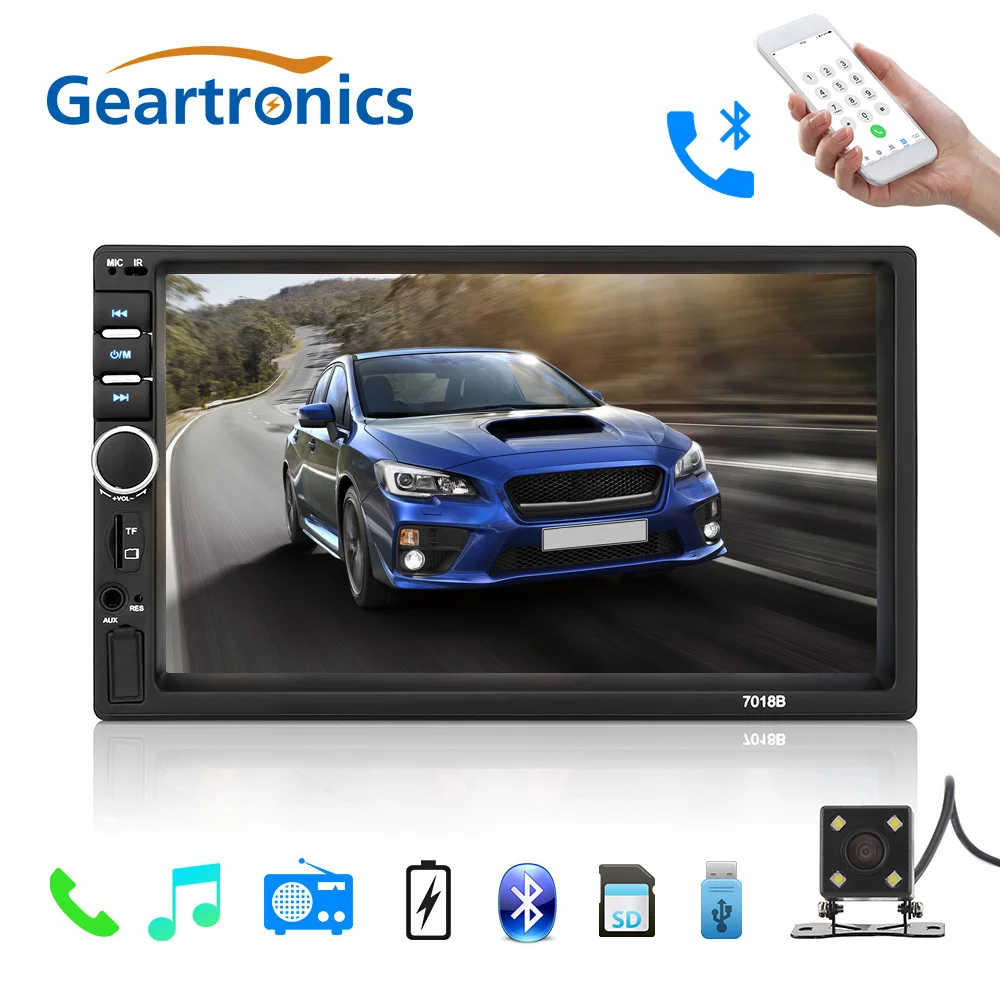 

2018 2 Din 7'' inch LCD Touch screen car radio player multiple Languages Menu BLUETOOTH hands free Support rear view came