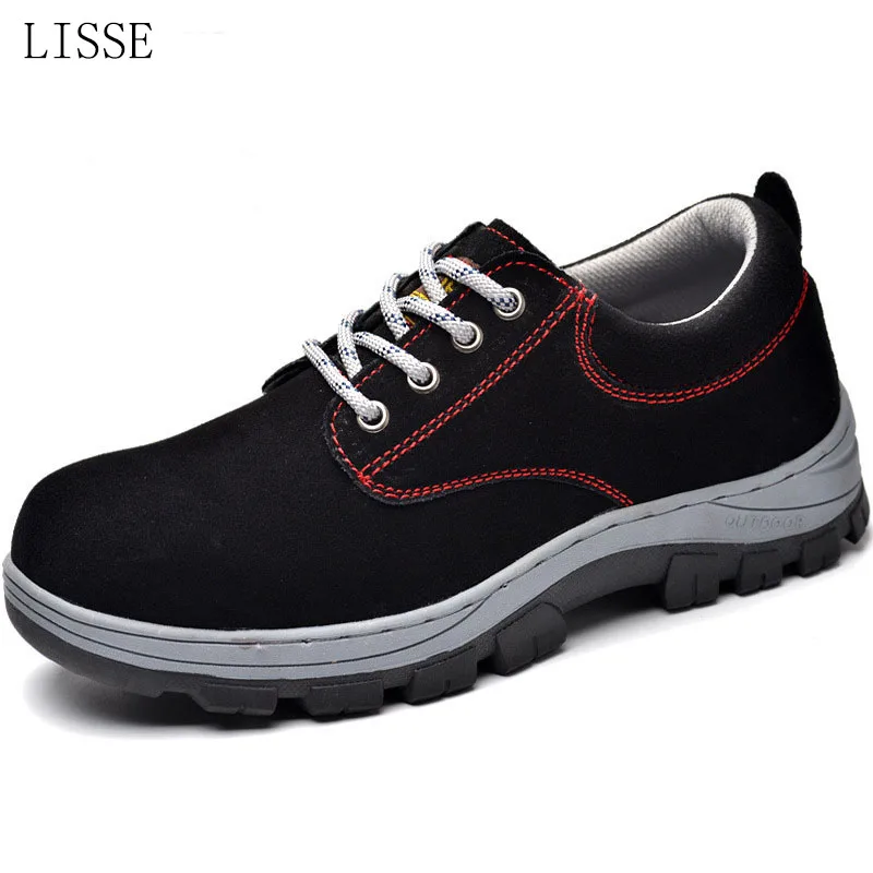 

Tieguo Pauling shoes leather steel Baotou work shoes safety shoes wear bottom anti-smashing puncture thickening soft bottom anti