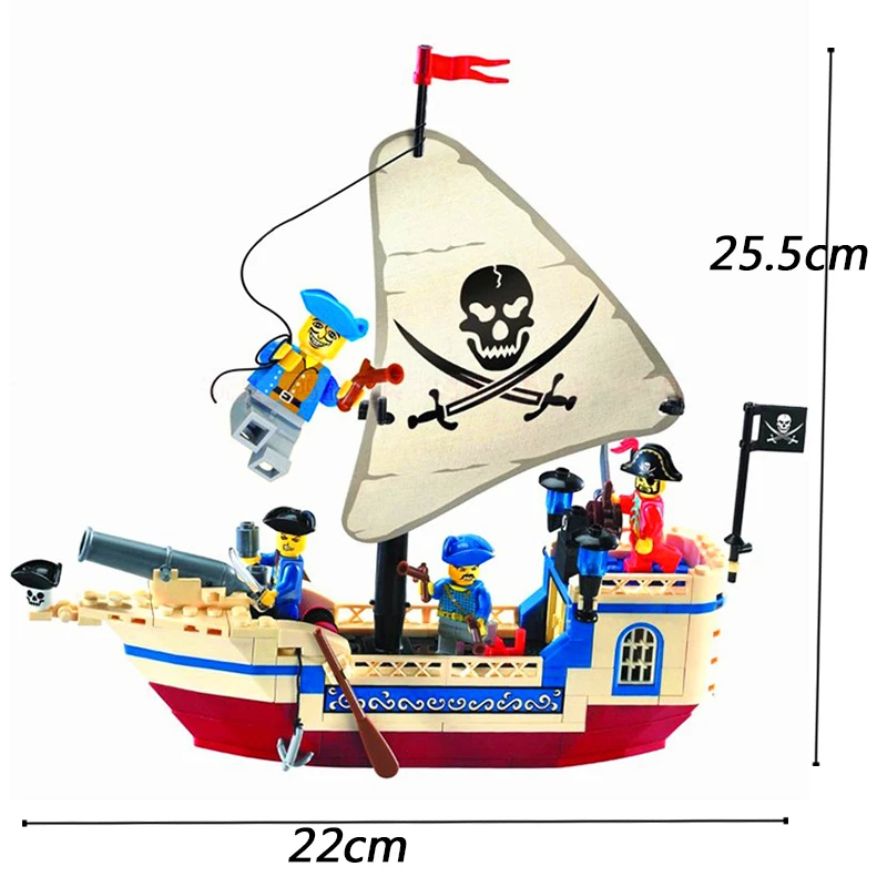 

Enlighten 304 Caribbean Bounty Pirate Ship Boat Building Blocks Sets Brick Compatible LegoIN Playmobil Toys For Children
