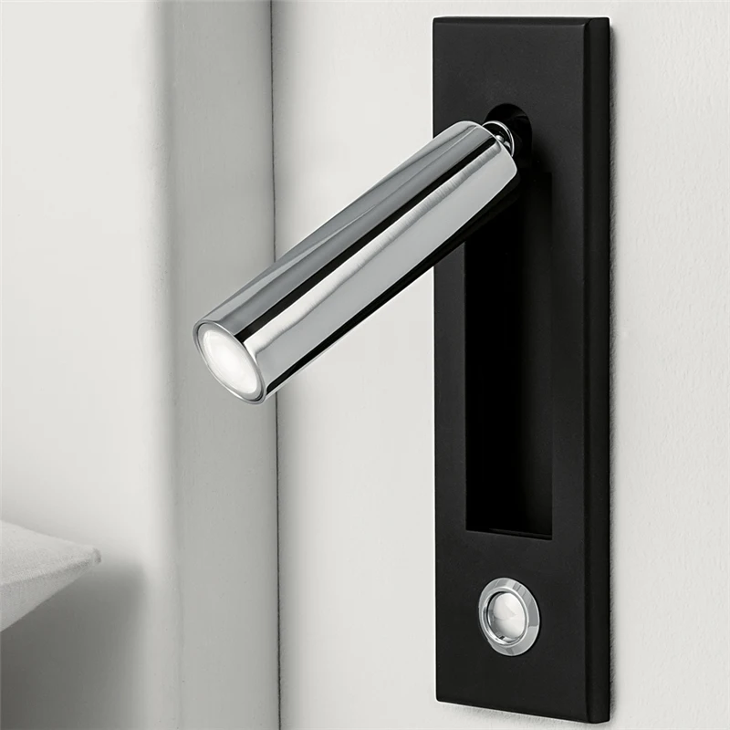 US $58.44 ZEROUNO Luces Room Led Lamp Headboard Wall Light Sconce bed side Reading Light recessed Push Switch Wall Lamps hotel bed side