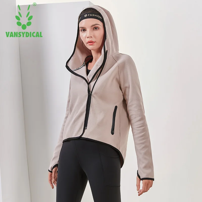 Vansydical осенне зимняя спортивная куртка для женщин с длинным рукавом на молнии