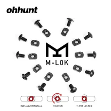 Ohhunt 10 комплектов(10 винтов и 10 гаек) упаковка M-LOK Т-образной гайки Стандартный стальной комплект для замены винта шестигранный ключ для рельсовых секций