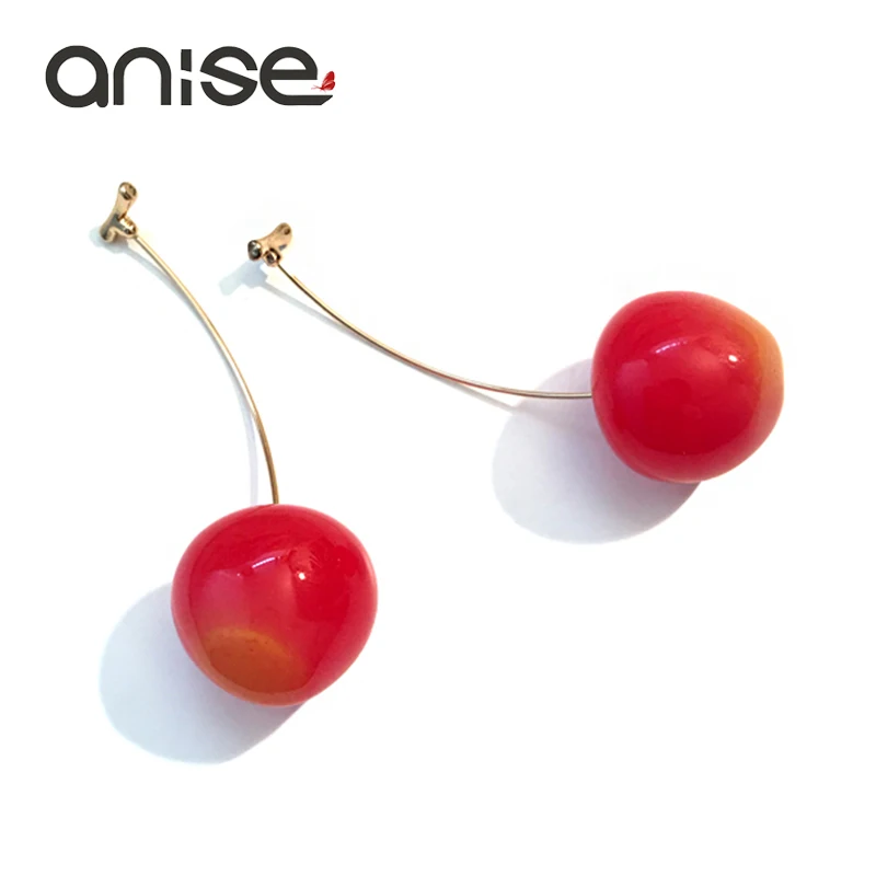 

Anise Cute Red Cherry Drop Earrings For Woman Sweet Big Acrylic Fruit Dangle Earring Girls Party Jewelry Boucle D'oreille