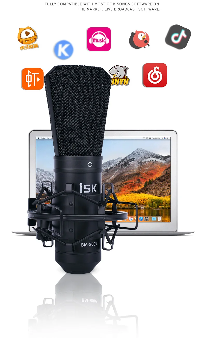 ISK BM-800s BM 800s конденсаторный микрофон для караоке профессиональный компьютерный Студийный микрофон для записи музыки