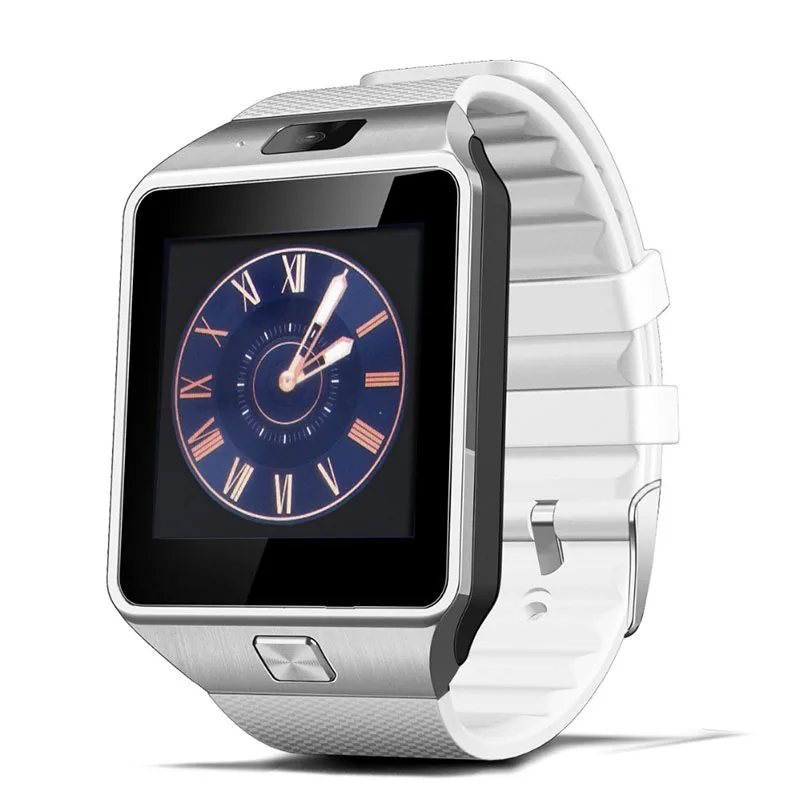 Умные часы relogio inteligente с Bluetooth, мужские умные цифровые спортивные умные часы DZ09, шагомер для смартфонов на базе Android - Цвет: Белый