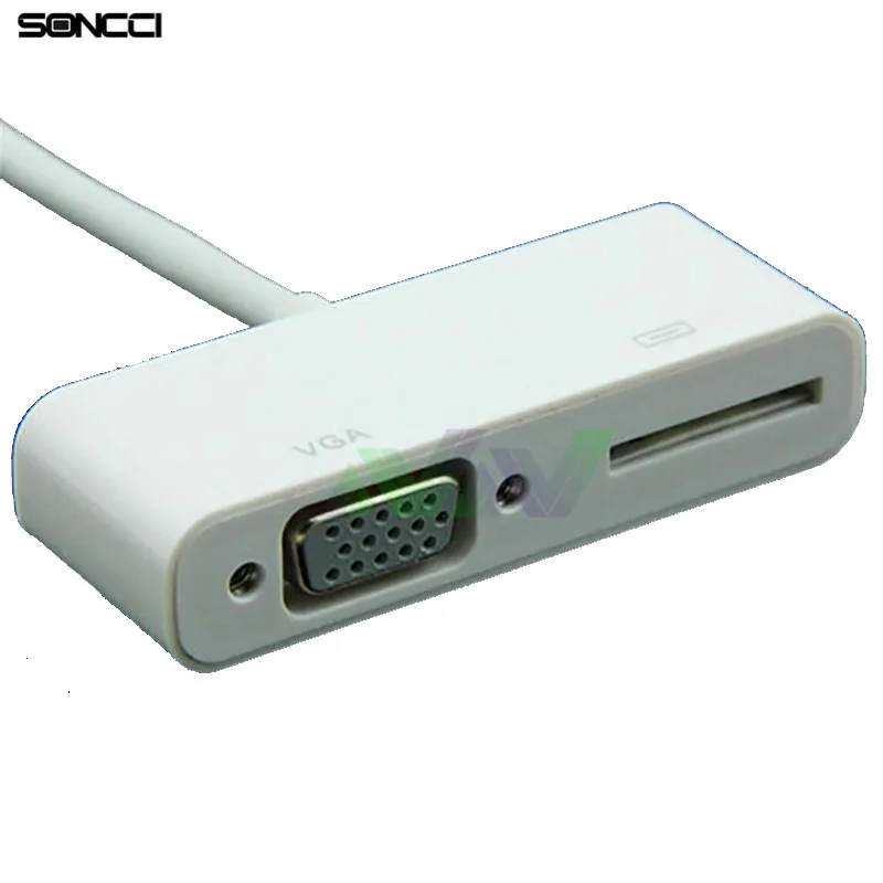 Новый переходник Soncci с 30 контактами на VGA зарядным портом для iPad 2 ipad 3 и iPhone|30 pin to