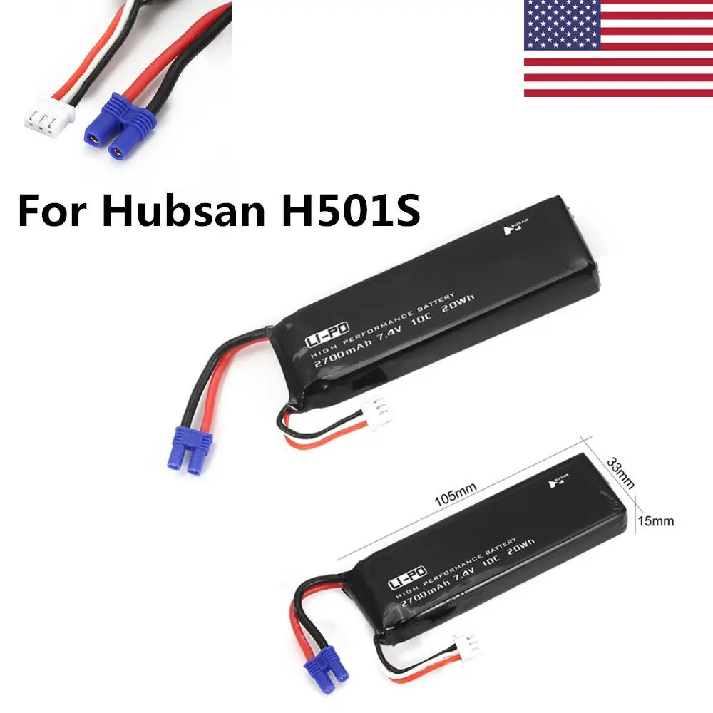 US 10C 7,4 V 2700mAh Li-po Аккумуляторная батарея для Hubsan H501S H501A X4 Quad аксессуар