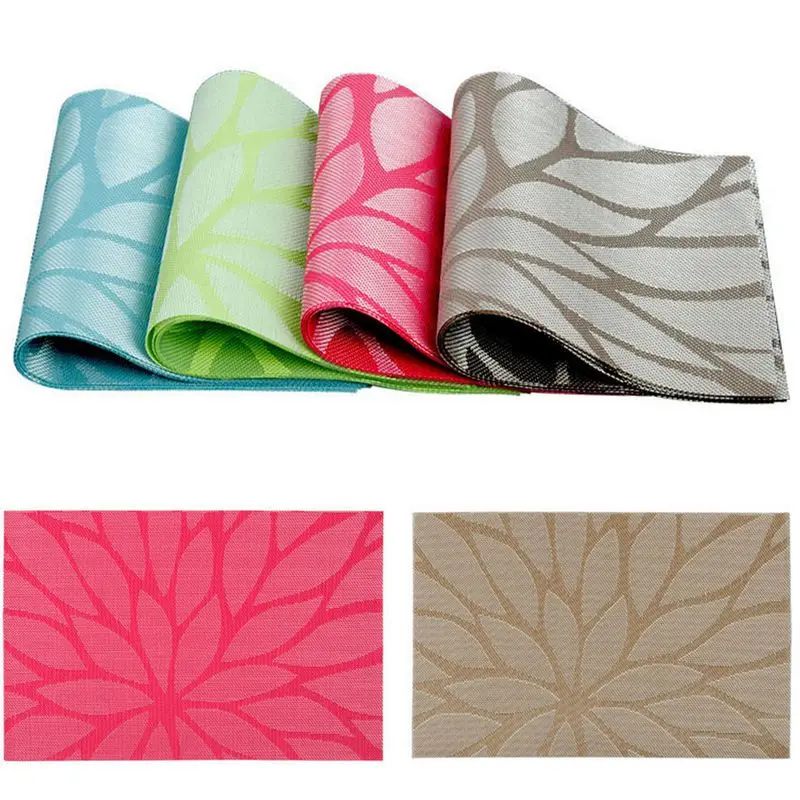 4pcs PVC Environmental Protection Bowl Placemats Dining Pattern Pad
