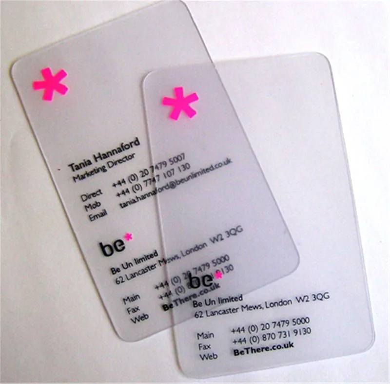 500 шт/дизайн на заказ прозрачная визитная карточка матовая печать 85,5*54 мм идентификационная карточка