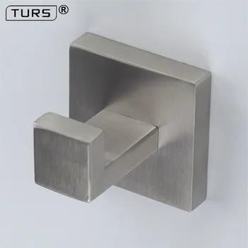 

2018 Premium SUS 304 Stainless Steel Brushed Nickel Robe Hook Clothes Coat Hook Wall Mounted Square Style Bathroom Accessories