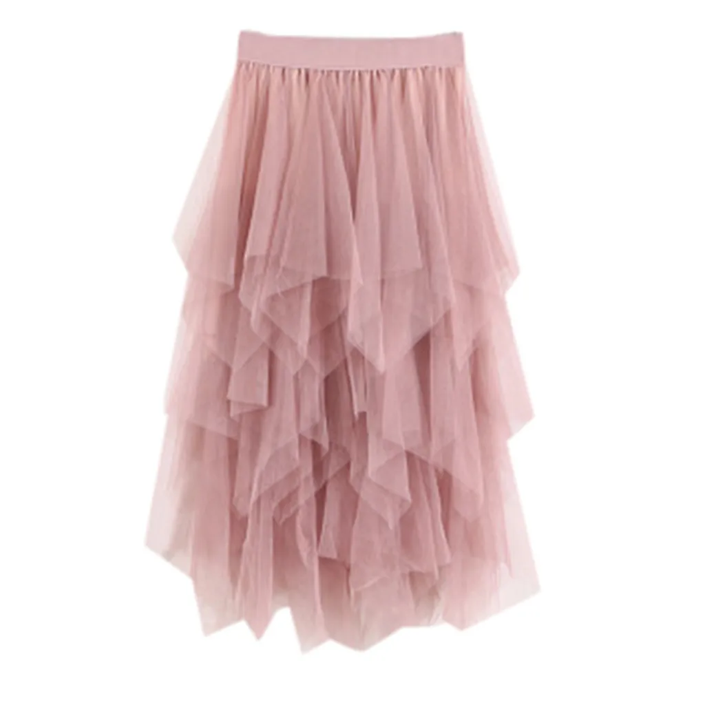

JAYCOSIN Casual Women Comfortable Tulle High Waist Pleated Tutu Skirt Ladies Midi Skirt high waisted Princess Skirts hot June 22