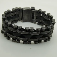 2,9 см ширина крутая Мужская/мальчик простой винтажный дизайн ковбой панк ремень пряжка Тяжелая нержавеющая сталь браслет цепочка 3 размера матч