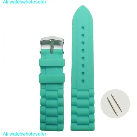 20mm Trendy Cyan Silicone Jelly Rubber Ladies Men Watch Band Straps WB1002L20JB