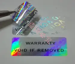 Электронный гарантия аннулируется, если удалить голограмма одноразовые label Стикеры void лазерные по борьбе с подделками упаковки Лазерная