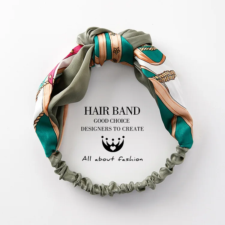 

Women Spring Autumn Cloth Print Flower Headband Cross Knotted Elastic Hair Bands For Women Wash Face Hairband Hair Accessories