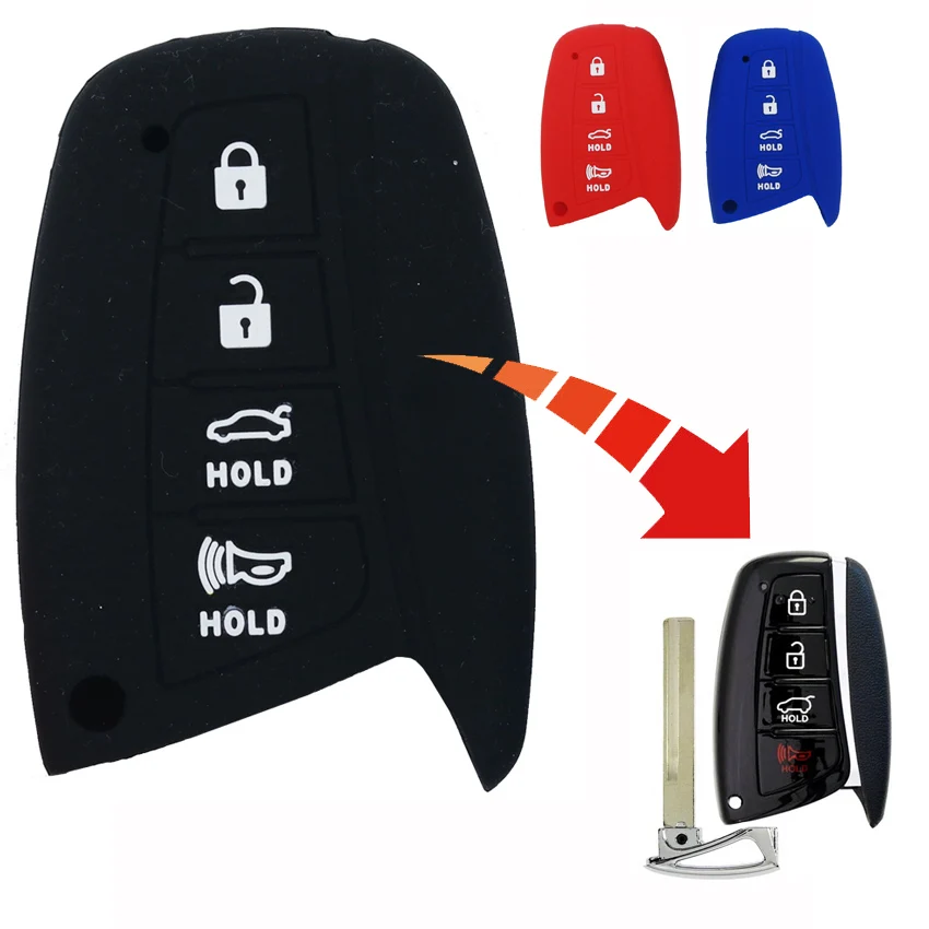 

1pcs 4 Buttons Smart Car Key Case Cover Protector Skin For Hyundai Santa Fe Tucson ix45 Accent Genesis Equus Azera Solaris ix35
