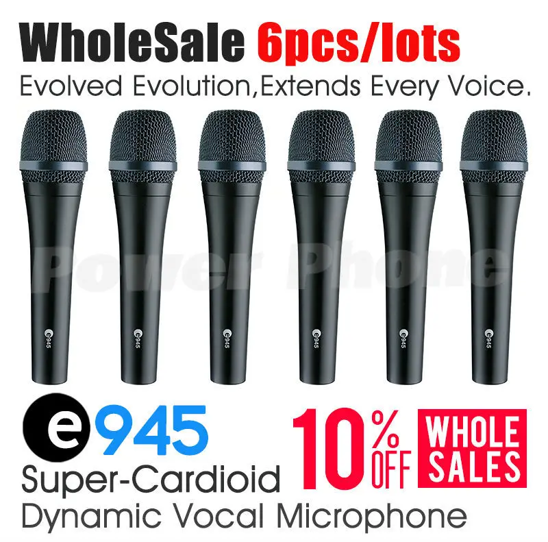 Free Shipping! Top Quality Wholesale 6Pcs/lots E945 Stage Wired Vocal
