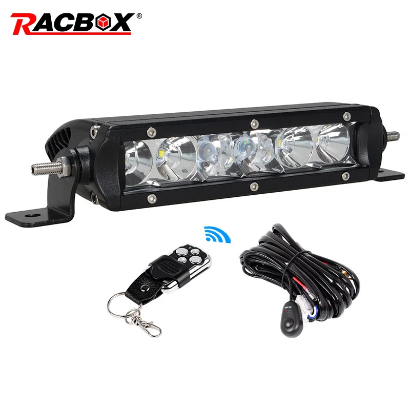 Slim LED Work Light Bars 30W 7'' Tractor Fog Offroad Hight Spot Floor