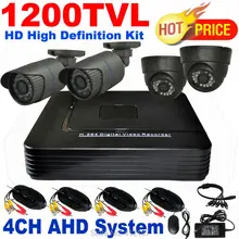 Security CCTV 1200TVL 720P 4CH AHD Day Night IR Camera DIY Kit High Definition Color Video Surveillance System Home Self Defense