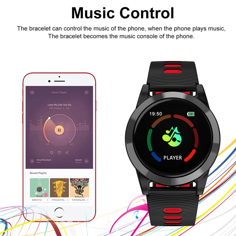 R15 Smartwatch кровяное давление монитор сердечного ритма для верховой езды трекер музыкальный контроль погоды, спортивные Смарт-часы IP67 часы