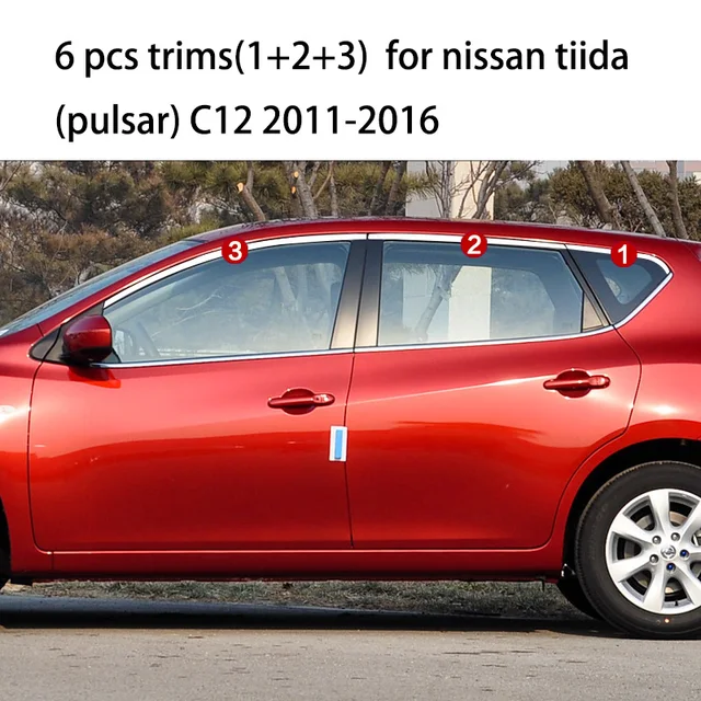 Lsrtw2017 304 Stainless Steel Car Window Trims For Nissan Tiida Lsrtw2017 304 Stainless Steel Car Window Trims For Nissan Tiida Pulsar C11 C12 C13 2004 2017 2018 2016